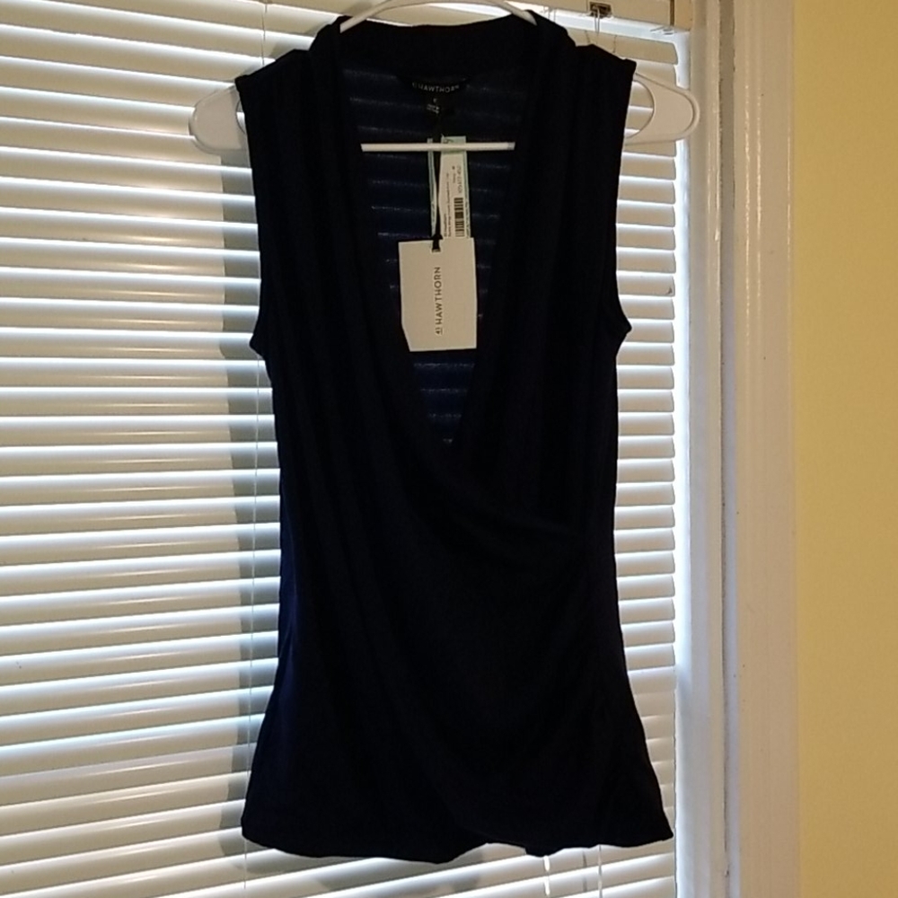 Wrap front knit tank top